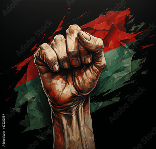 I stand with Palestine with hand icon and palestine flag. Save Gaza, Free Palestine Israel war conflict.