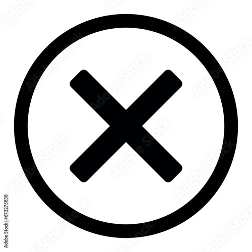 close button - x in circle, black and white cross icon symbol, vector
