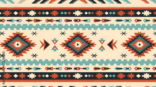 Aztec navajo ethnic Geometric seamless pattern tribal. generative ai