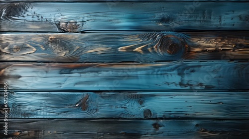 Fluid teal strokes dance upon a canvas of blue wood knots, capturing the untamed essence of water in a wild abstract painting