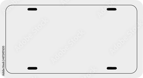 Blank white license plate frame