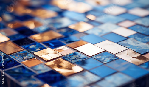 Tile blue and gold mosaic.