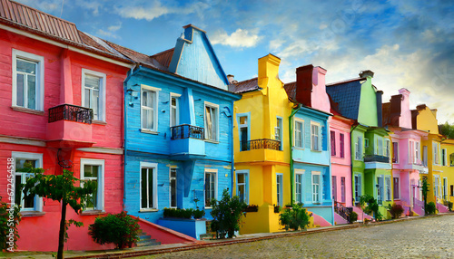 Brightly Colored Row Houses