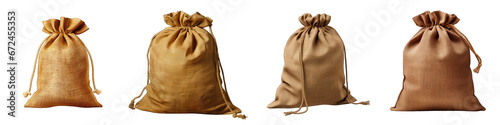 Burlap sack Hyperrealistic Highly Detailed Isolated On Transparent Background Png File