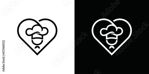 Chef logo template Brand Icon Symbol Chef Logo with love or heart