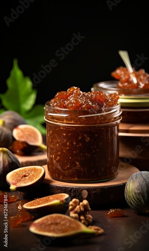 a jar of brown jam