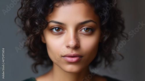 Fictitious beautiful racially ambiguous woman AI generative