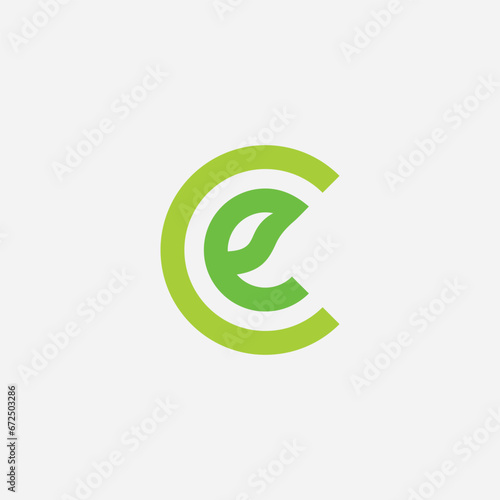 Nature c e leaf logo design illustration vector template