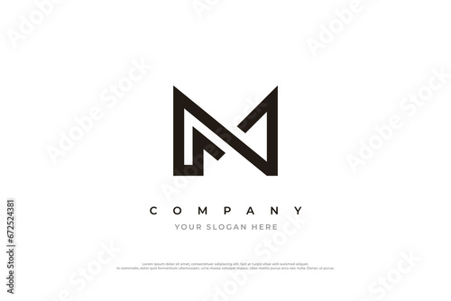 Initial Letter MN or NM Logo Design Vector