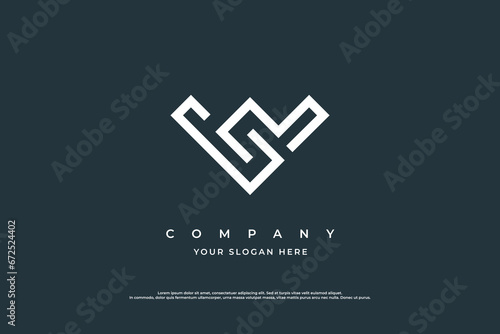 Initial Letter WS Logo or SW Monogram Logo Design Vector