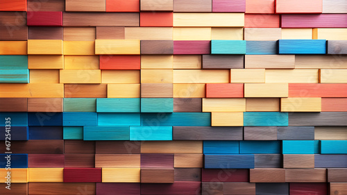 Colorful wood wall texture background. Abstract background of colorful wooden wall.