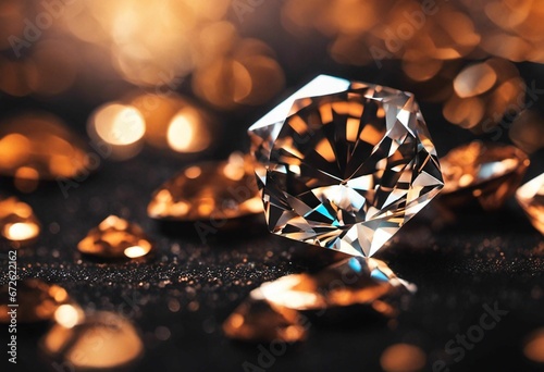 AI-generated illustration of a sparkling diamond set against a black background