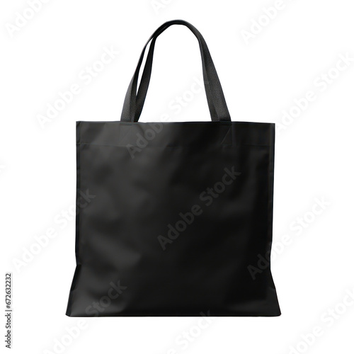 black fabric shopping bag isolated on transparent background,transparency 