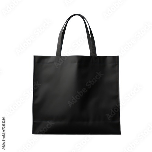 black fabric shopping bag isolated on transparent background,transparency 