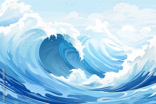 High tide sea water waves, sea waves sea pattern illustration elements