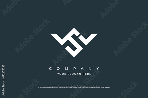 Stylish Initial Letter WS Logo or SW Logo Design Vector