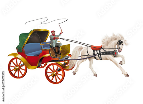 cheval, calèche, voiture, millésime, chariot, transport, vieux, antique, isolé, roue, rétro, carrosse, voyage, véhicule, carriole, fauteuil roulant, blanc, boghei, silhouette, vecteur, animal, illustr