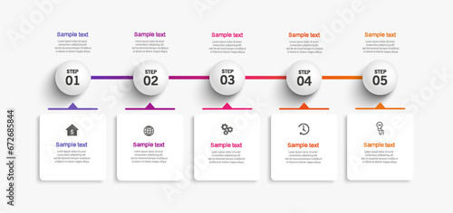 Business vector infographic template with 5 options or steps