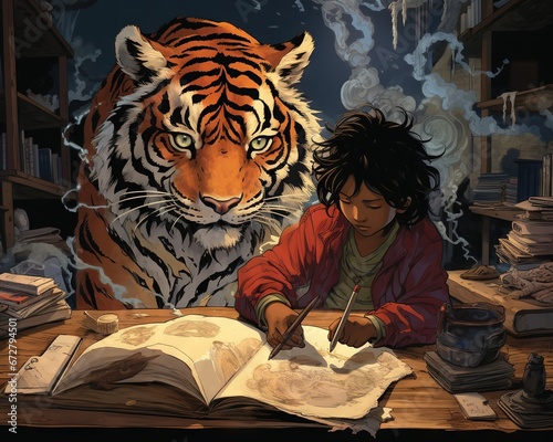 Tiger Graphic novelist crafting visual storytelling