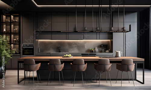 Modern, luxurious, understated kitchen design, interior design, template, example