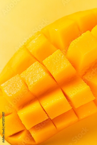 A close-up of mango pulp