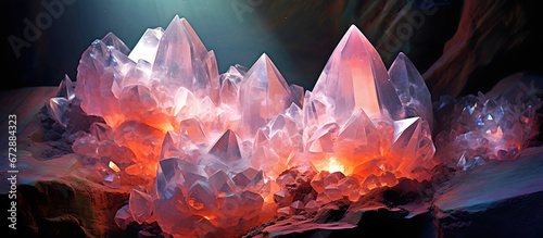 crystals on rock. AI generated.