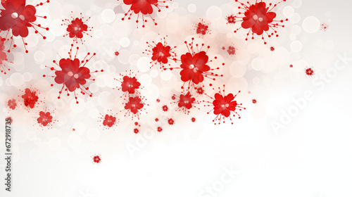 Czerwone kwiaty na białym tle - tapeta w barwach narodowych polski. 