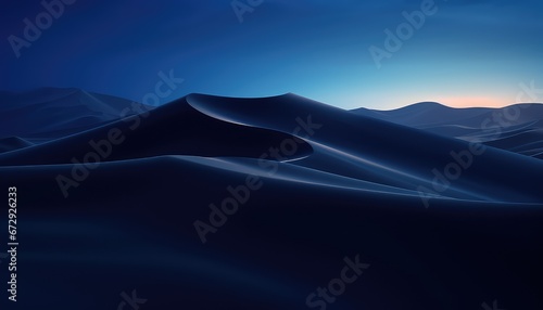sand dunes desert, dark night, deep blue , epic scene 