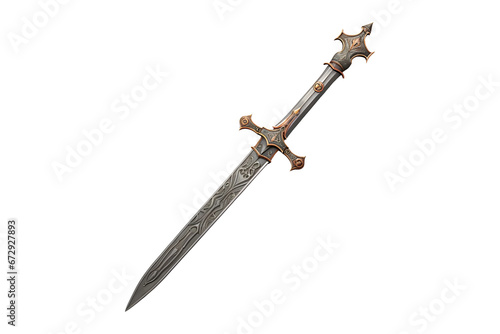 Falchion sword isolated on a transparent background