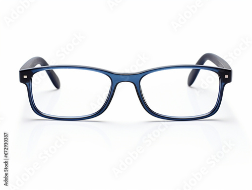 Stylish Blue Eyeglasses on White