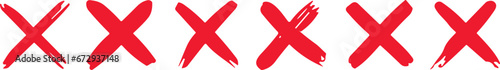 Red cross x vector icon. no wrong symbol. delete or false, vote sign. Reject cancel graphic design element set