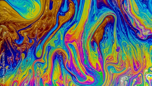 abstract multicolored paint on the surface of an oil painting