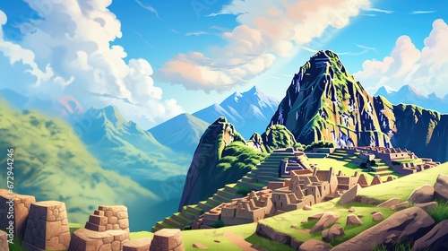 Machu Picchu Cartoon Wallpaper