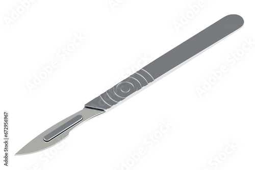 Surgical Scalpel, 3D rendering isolated on transparent background