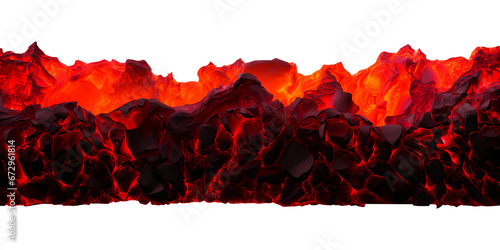 hot burning coals border isolated