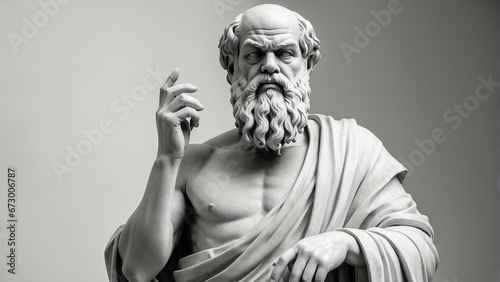 Socrates, Greek philosopher from Athens, founder of Western philosophy. Socrates bust sculpture, ancient Greek philosopher from Athens. ancient Greek philosopher.