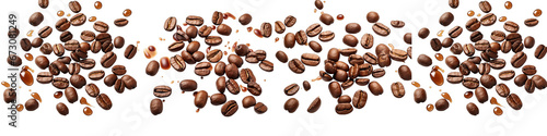 Falling coffee beans Hyperrealistic Highly Detailed Isolated On Transparent Background Png File