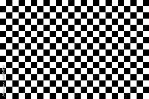 Black and white checker pattern vector illustration. Abstract checkered chessboard or checkerboard for game, grid with geometric square shape, race or rally flag and mosaic floor tile