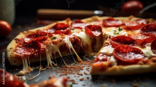 Delicious pizza. Fresh Homemade Italian Pizza with cheese.