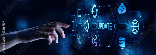 Update software system upgrade download new version internet technology concept.