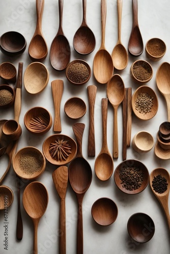 wooden spoons on a wooden table