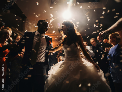 Wedding Reception Dance With Confetti First Dance