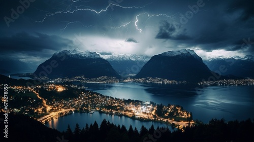 Electric Skies Over Interlaken, Switzerland