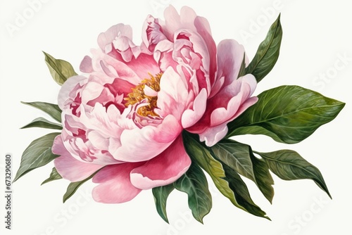 Clipart of peony flower on a transparent background. Generative AI