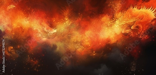 Fiery glowing background texture, Chinese taste legend, Cool background illustration, Generative AI