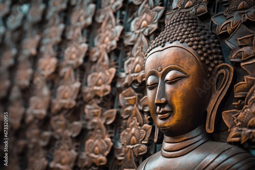 Buddha sculpture recounts Buddha s history on Thai temple wall