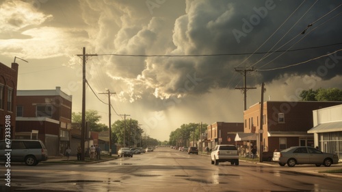 a tornado is approaching a small town