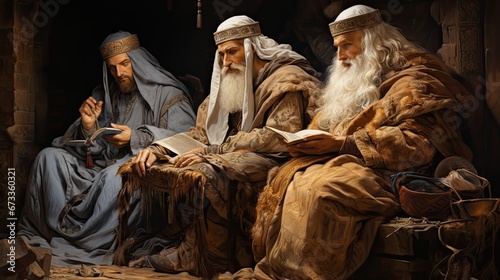 The three wise men at Christmas. Generative AI