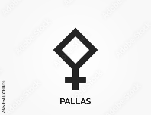 pallas astrology symbol. zodiac, astronomy and horoscope sign. isolated vector image