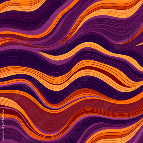 Seamless purple and orange abstract stipe lines pattern background